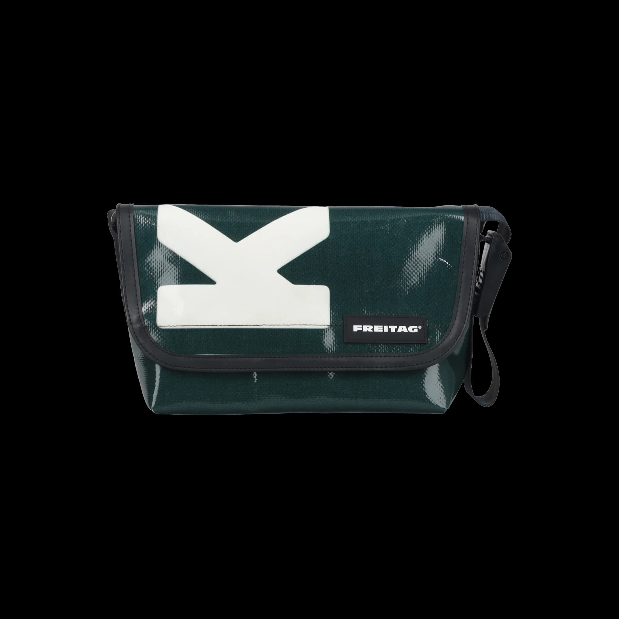 Freitag F41 Hawaii Five-O messenger bag in a one-of-one tarpaulin cut, three-quarter view