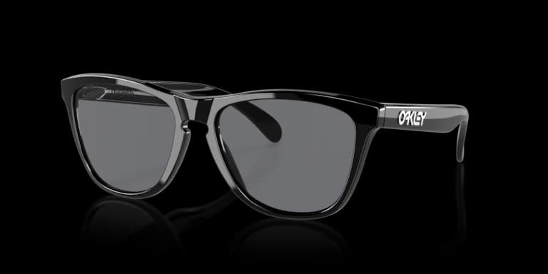 Oakley Frogskins in polished black O Matter, three-quarter front view