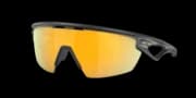 Oakley Sphaera in matte carbon with a vented Prizm shield lens, front view