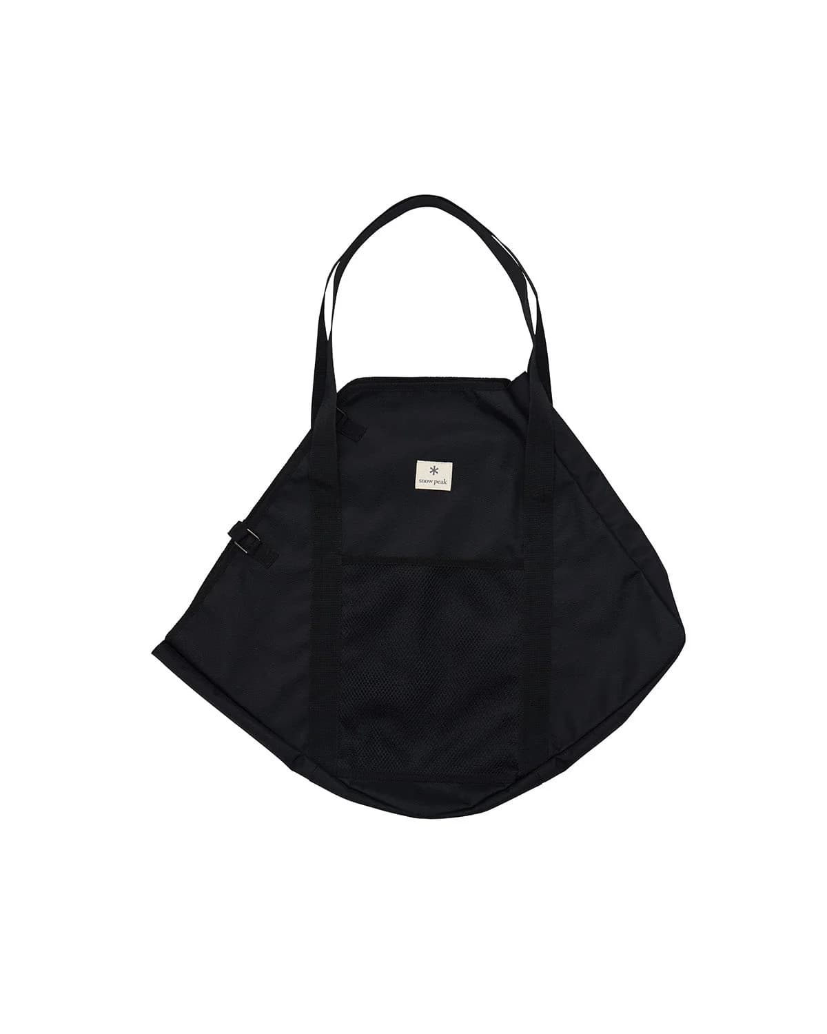 Snow Peak Takibi Pants in black cotton-aramid blend on a mannequin, three-quarter front view